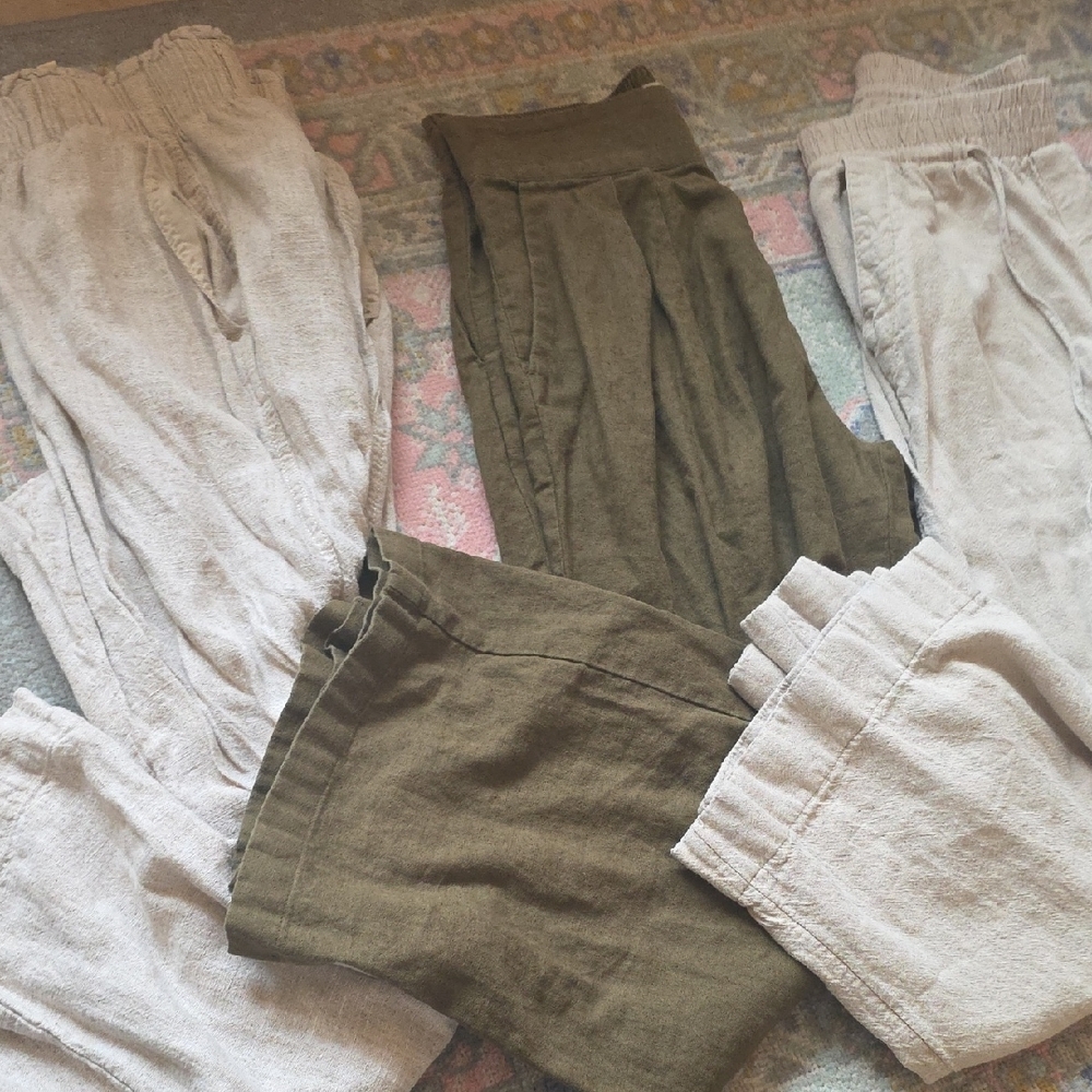 Women's Casual Linen Pants Set